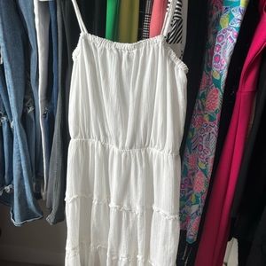 White knee length summer dress